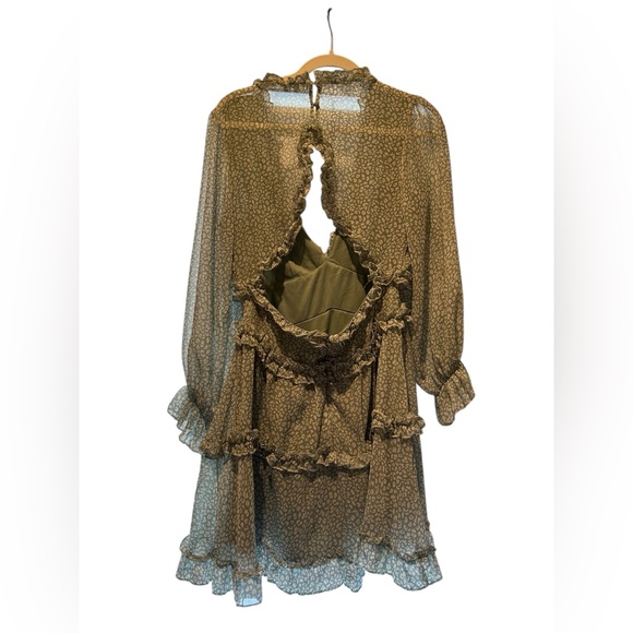 Green Ruffle Dress - Picture 2 of 4